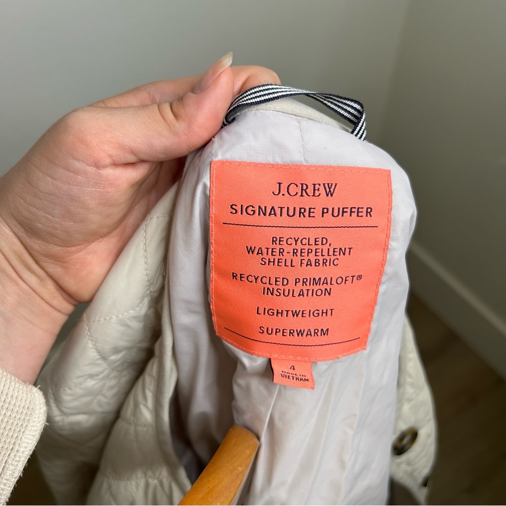 J. Crew Cream Quilted Jacket - Picture 12 of 13